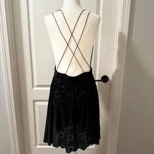 Free People Black Velvet Mini Dress
